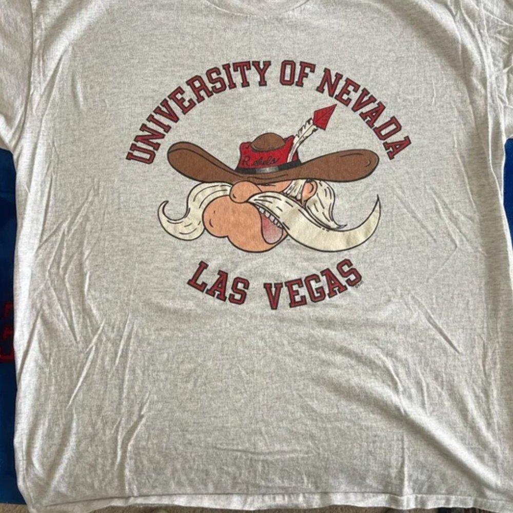Unlv University Of Nevada Las Vegas Shirt Retro Tee Ash Grey Code J4890